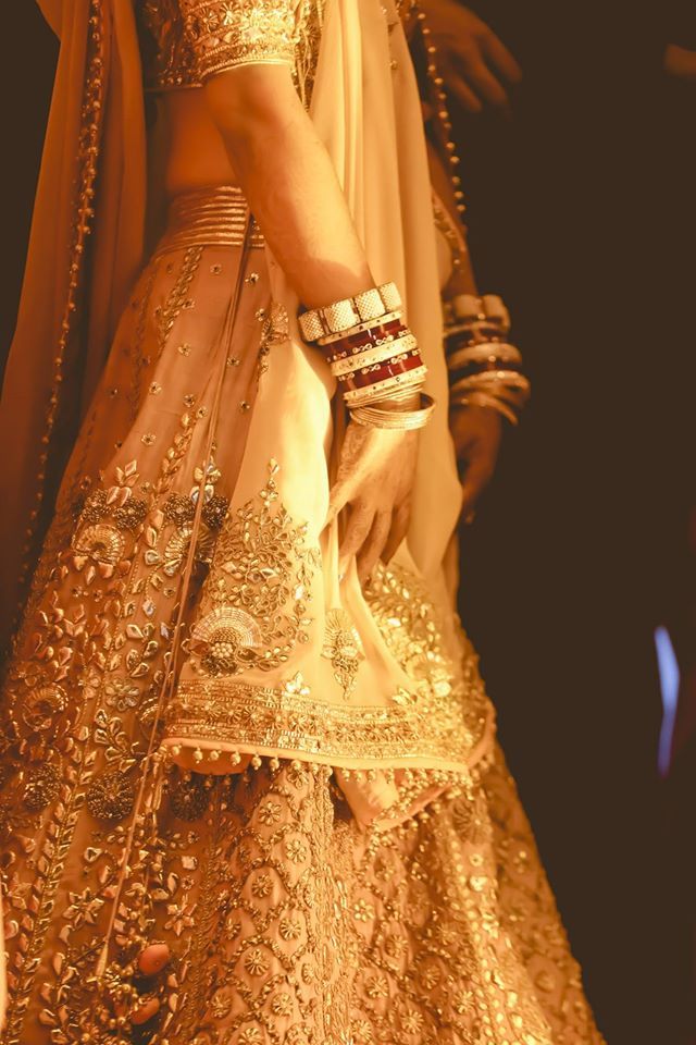 gold indian  wedding  dress  Indian  Weddings  Trousseau by 